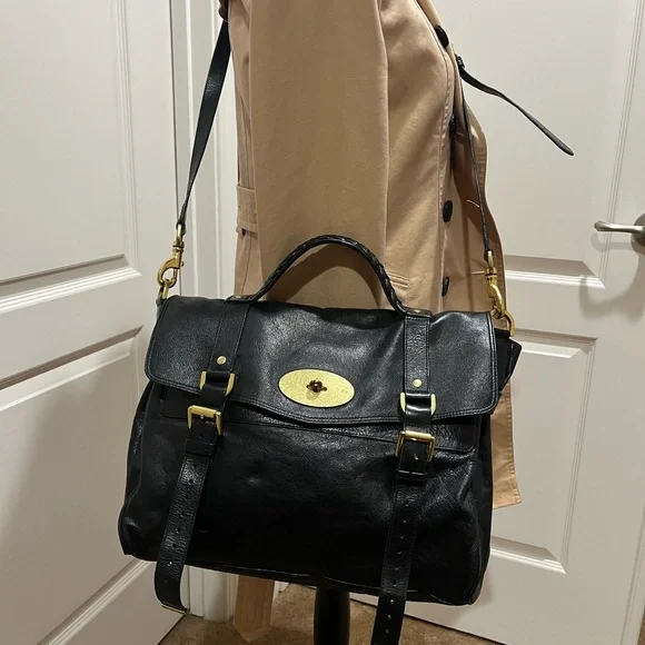 MULBERRY BLACK LEATHER ALEXA - Picture 15 of 16